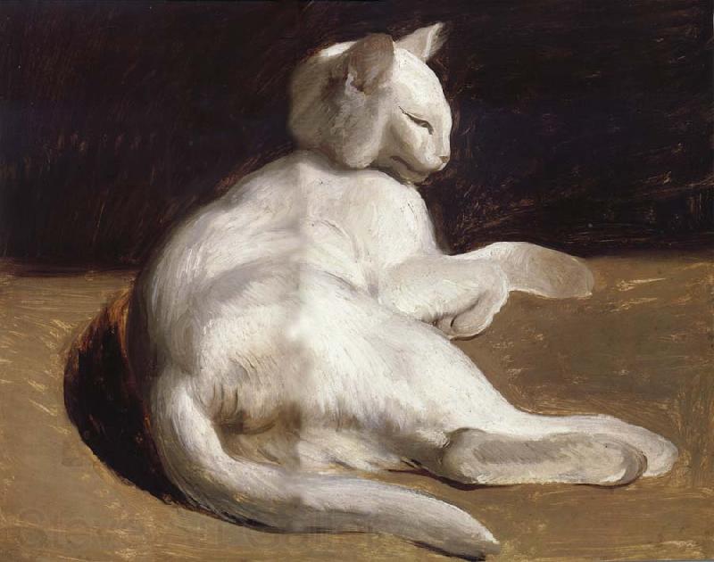Theodore Gericault The White Cat Norge oil painting art